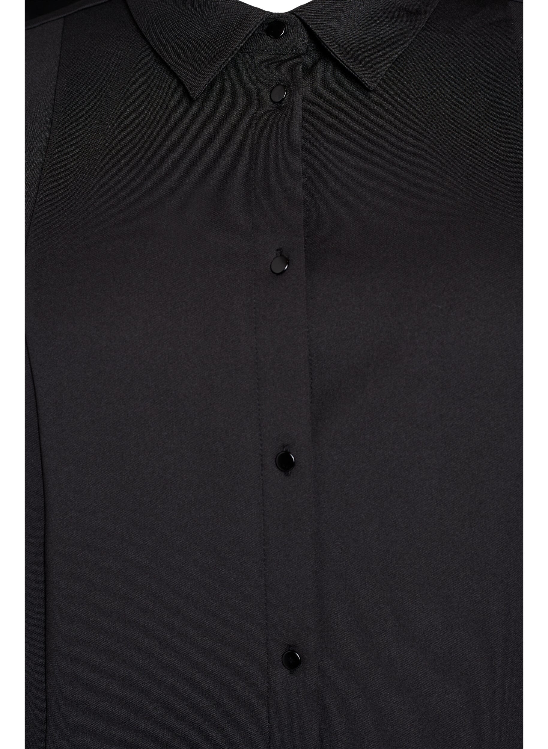 Zizzi Lyhyt paitamekko 3/4-hihoilla, Musta, Packshot image number 2