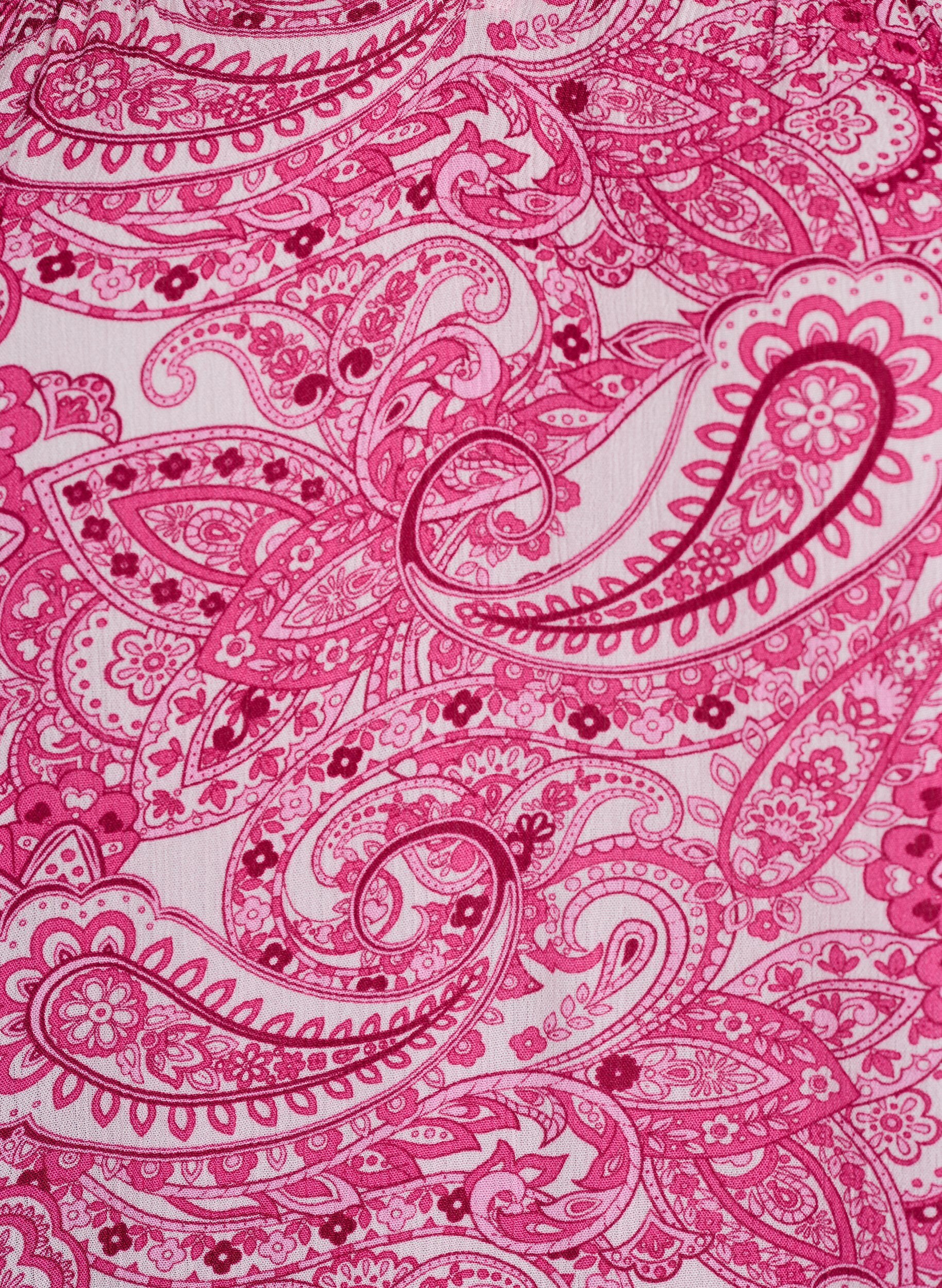 Zizzi Kuvioitu viskoosipusero r&ouml;yhel&ouml;yksityiskohdilla, Vaaleanpunainen, Packshot image number 2