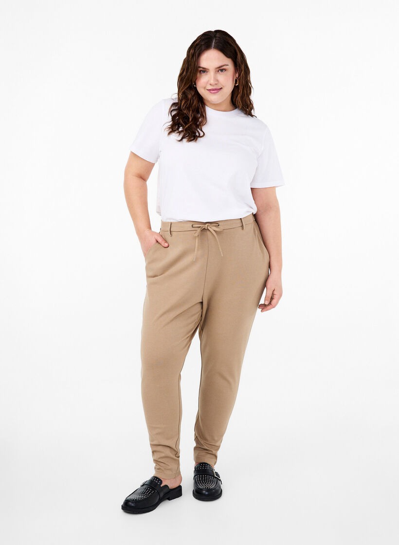 Cropped Maddison-housut, Beige, Model image number 0