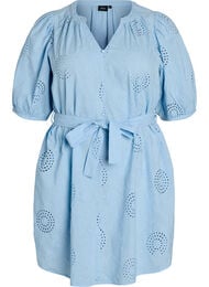 Lyhyt mekko kukka- ja reik&auml;koristeilla, Sininen
