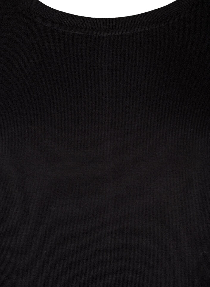 Yksivärinen pusero helmikoristeilla, Black, Packshot image number 2