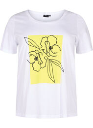Kuvioitu puuvillainen T-paita, B. White w. Sulphur