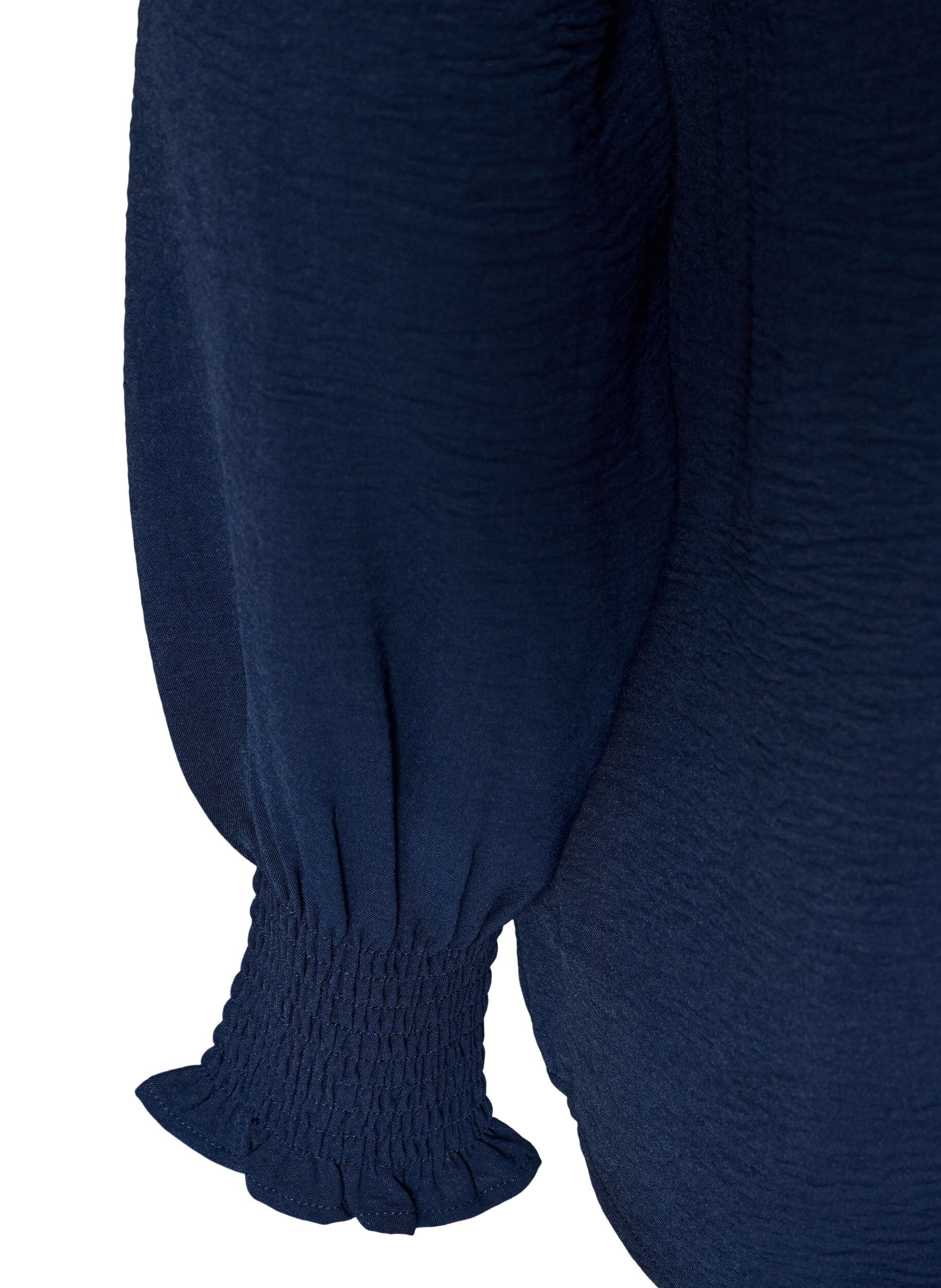 ZizziPusero smock-kalvosimilla ja v-p&auml;&auml;ntiell&auml;, Sininen, Packshot image number 3