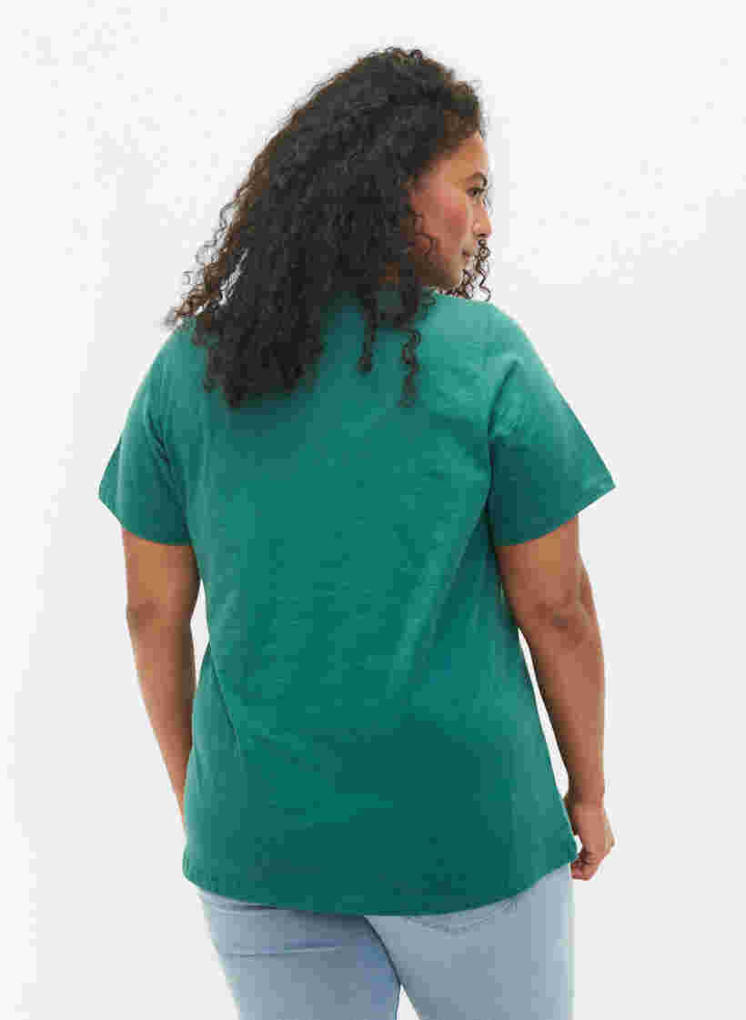 2 perus t-paitaa puuvillasta, Antique Green/Black, Model image number 1