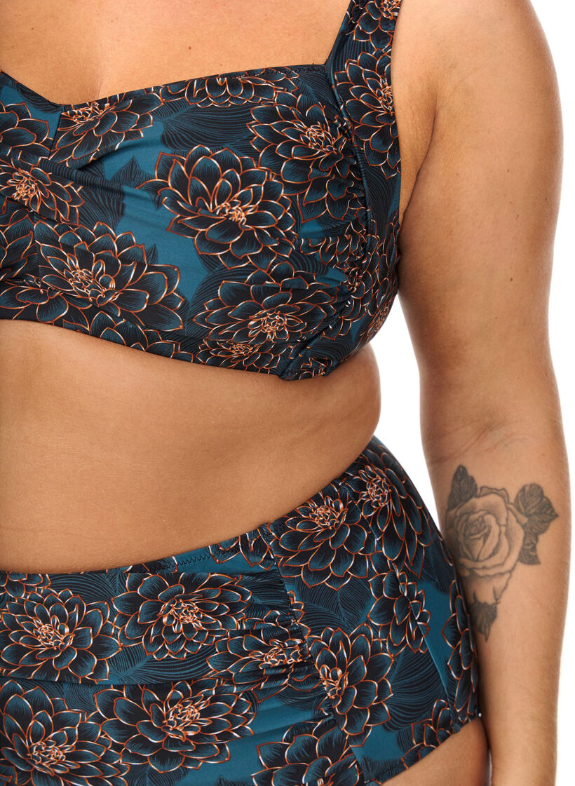 Toppi, jossa on toppaukset ja printti, Sininen, Model image number 2