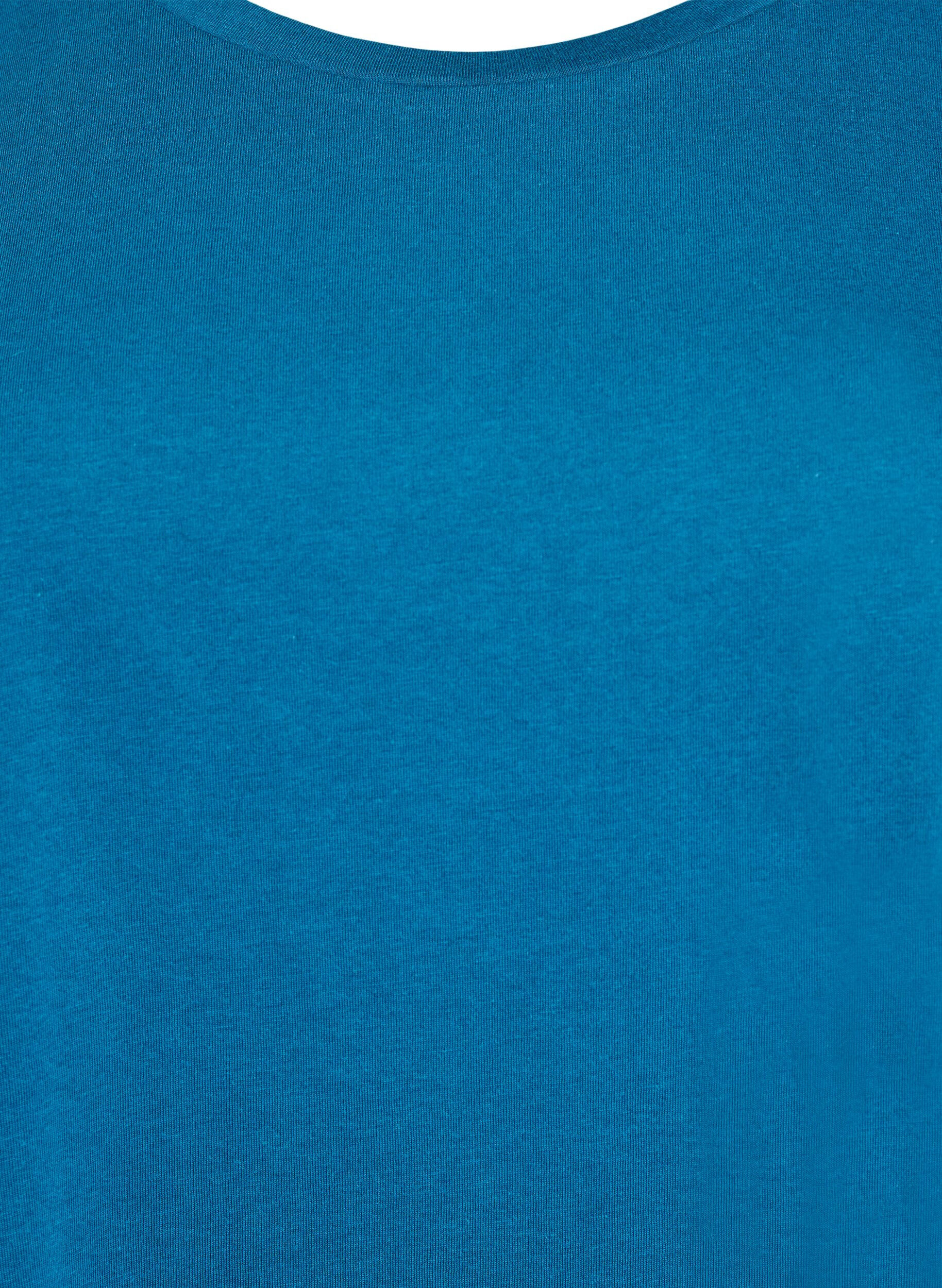 ZizziLyhythihainen t-paita puuvillasekoitteesta, Sininen, Packshot image number 2