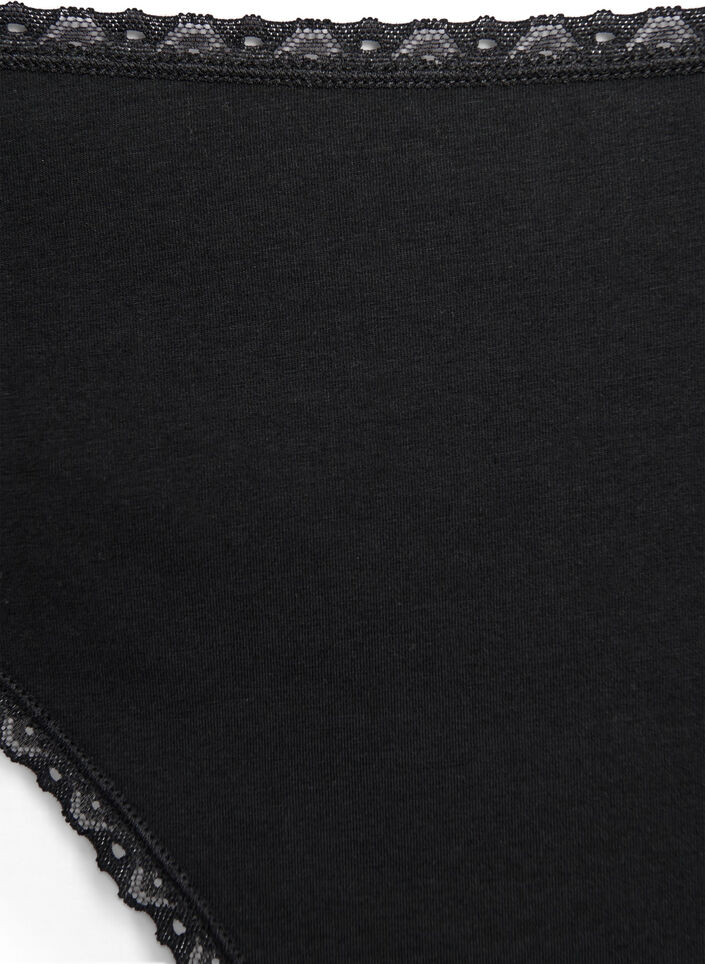 3 kpl g-stringejä pitsireunuksella , Black, Packshot image number 2