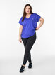 Lyhythihainen t-paita treeniin v-aukolla, Violetti, Model image number 1