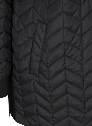 Pitkä tikattu takki napituksella , Black, Packshot image number 3
