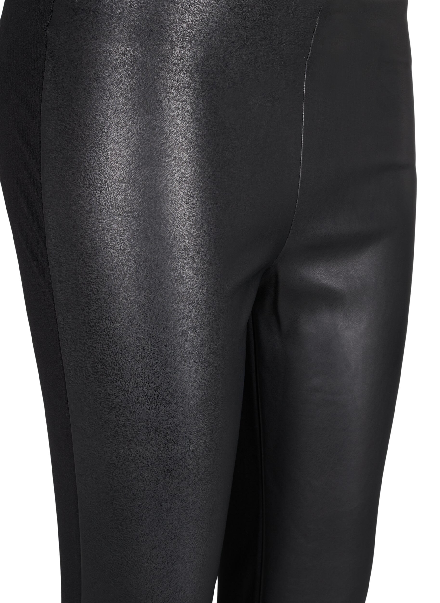 Zizzi Tekonahkaiset leggingsit, Black, Packshot image number 2