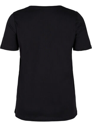 Puuvillainen t-paita v-aukolla , Black Love Leo, Packshot image number 1