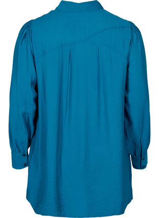 Pitkä yksivärinen paita viskoosisekoitteesta, Moroccan Blue, Packshot image number 1