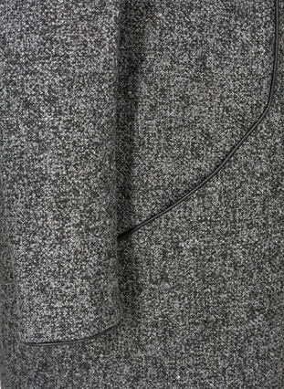 Meleerattu takki korkealla kauluksella ja vetoketjulla, Dark Grey Melange, Packshot image number 3