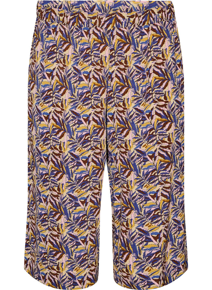 Culottes-housut kuosilla, Beige, Packshot image number 0