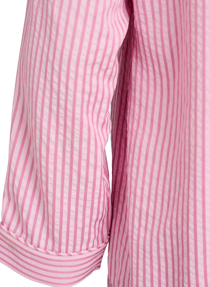 Seersucker-pyjamapaita, jossa pitk&auml;t hihat, Vaaleanpunainen, Packshot image number 3