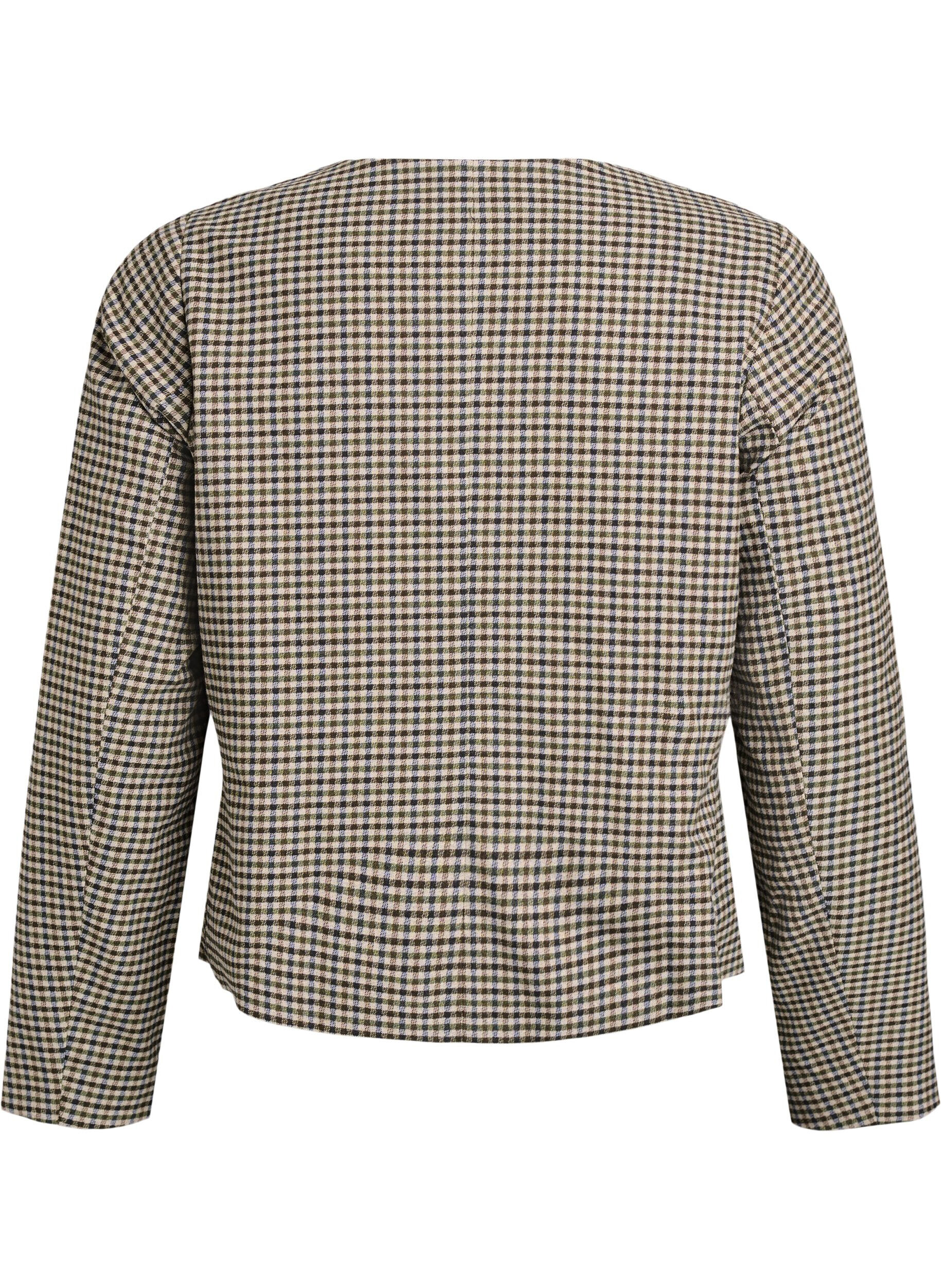 Zizzi Lyhyt takki kultaisilla napeilla, Ruskea, Packshot image number 1