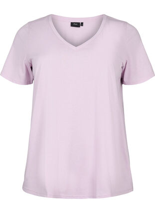 Lyhythihainen t-paita v-pääntiellä, Lavender Frost, Packshot image number 0