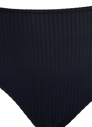 Korkeavyötäröinen bikinialaosa ribbitekstuurilla, Black, Packshot image number 2