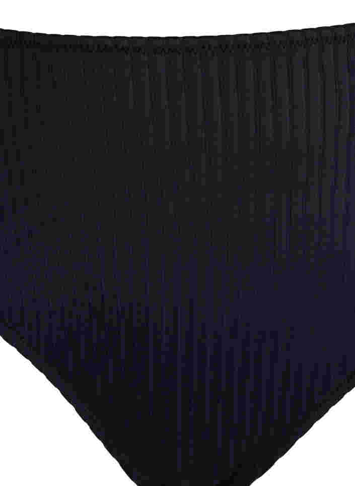 Korkeavyötäröinen bikinialaosa ribbitekstuurilla, Black, Packshot image number 2