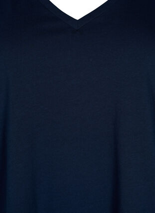 Puuvillainen t-paita lyhyillä pitsihihoilla, Navy Blazer, Packshot image number 2