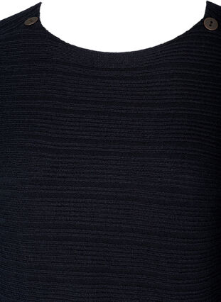 Pitkähihainen neulemekko nappiyksityiskohdilla , Black, Packshot image number 2