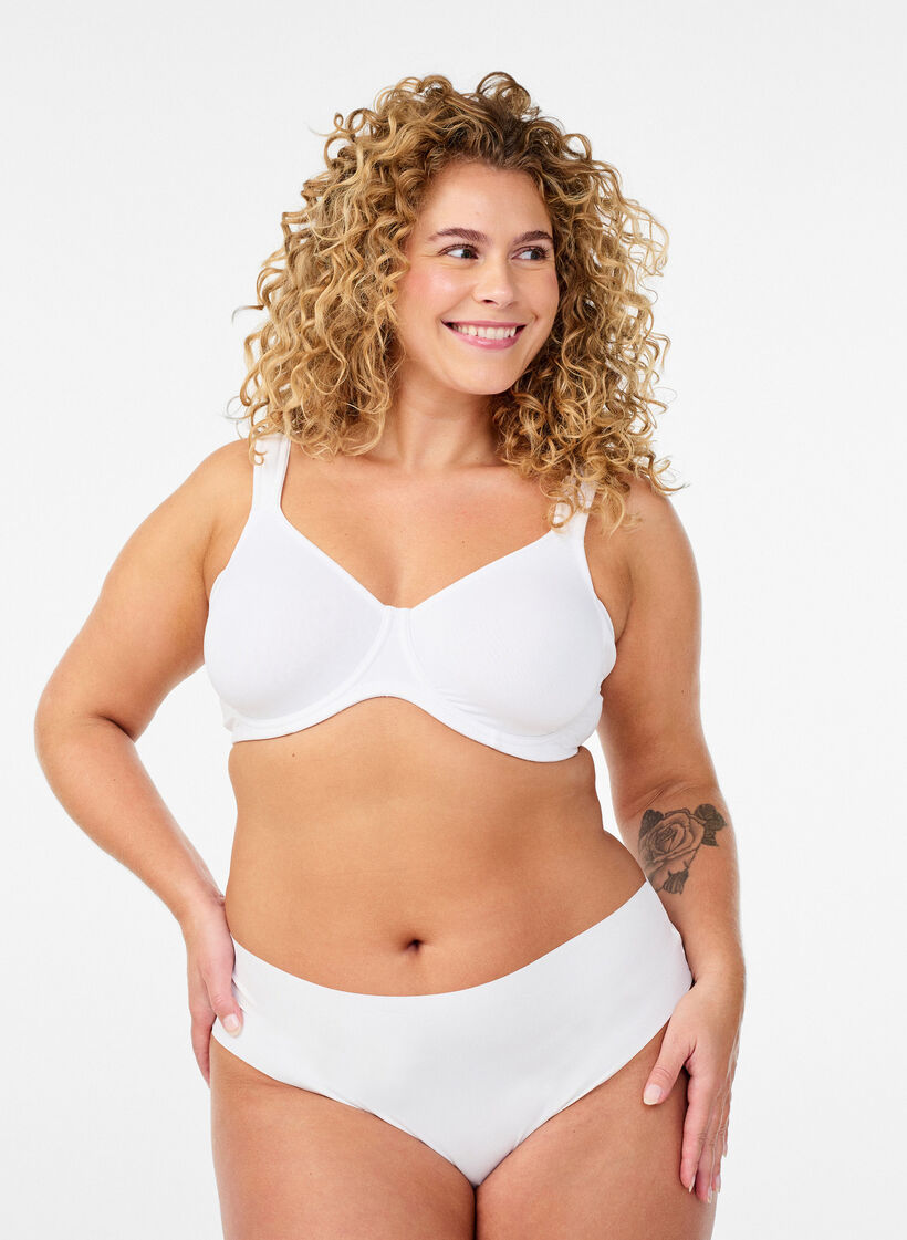 Mukavuusrintaliivit kaarituki ja muotoillut kupit., Valkoinen, Model image number 1