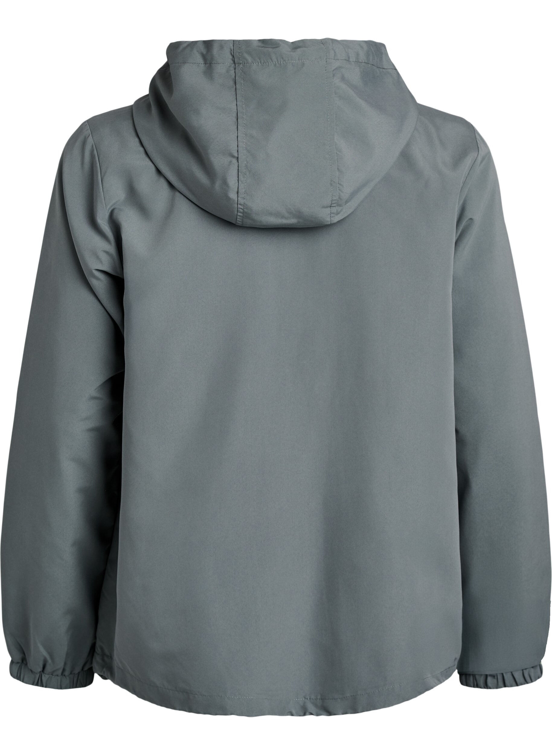 Zizzi Kevyt takki hupulla ja vetoketjulla, Vihre&auml;, Packshot image number 1