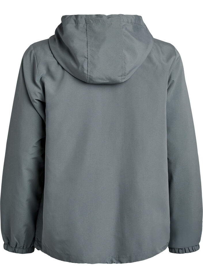 Kevyt takki hupulla ja vetoketjulla, Vihre&auml;, Packshot image number 1