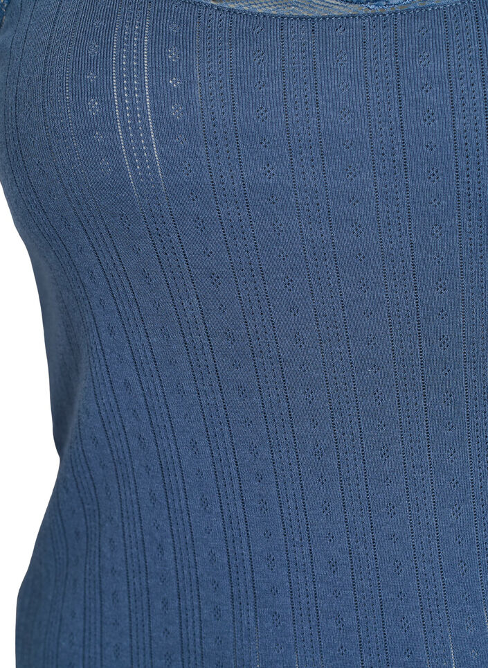 Y&ouml;mekko ohuilla olkaimilla ja teksturoidulla kuviolla, Sininen, Packshot image number 2