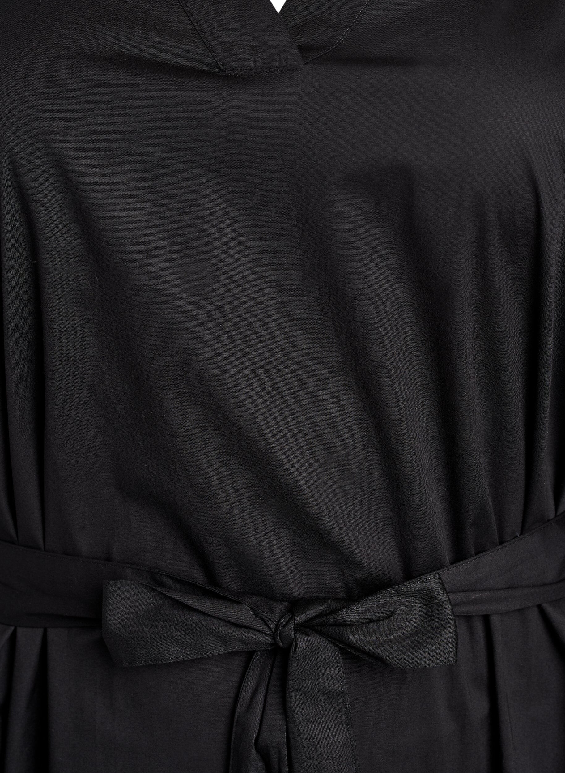 Zizzi Mekko luomupuuvillasta solmittavalla vy&ouml;ll&auml;, Musta, Packshot image number 2