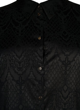 Pitkä paita tekstuurikuviolla, Black, Packshot image number 2