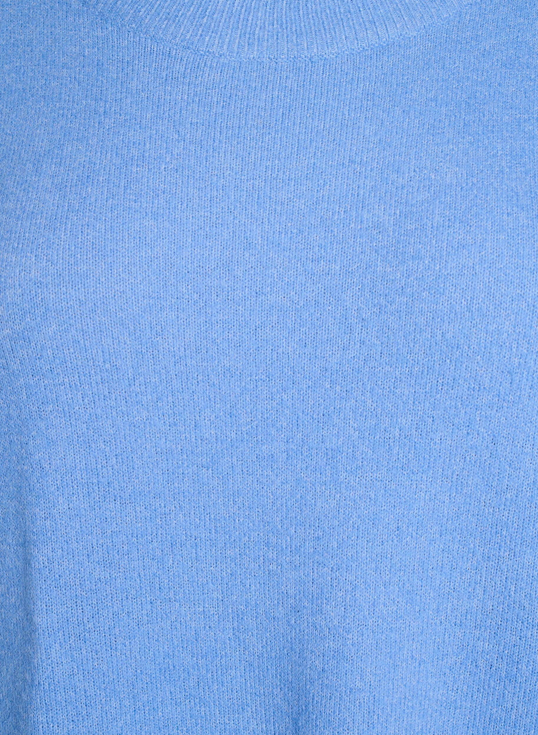 Zizzi Neulemekko 3/4-hihoilla ja py&ouml;re&auml;ll&auml; p&auml;&auml;ntiell&auml;, D.R. Blue White Mel., Packshot image number 2