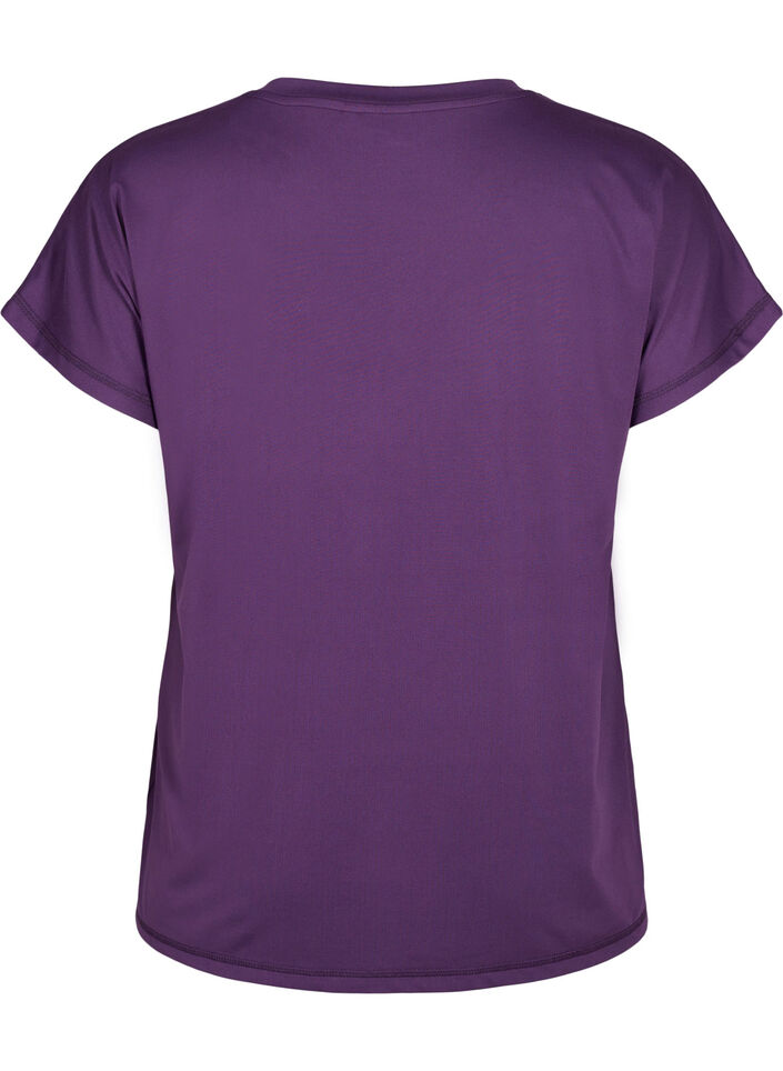 V&auml;lj&auml; treenipaita, jossa on V-p&auml;&auml;ntie, Violetti, Packshot image number 1