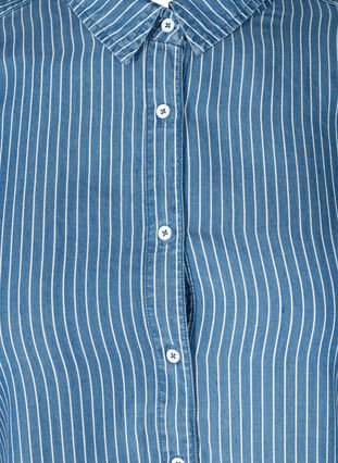 Raidallinen paita lyocellistä, Blue denim, Packshot image number 2
