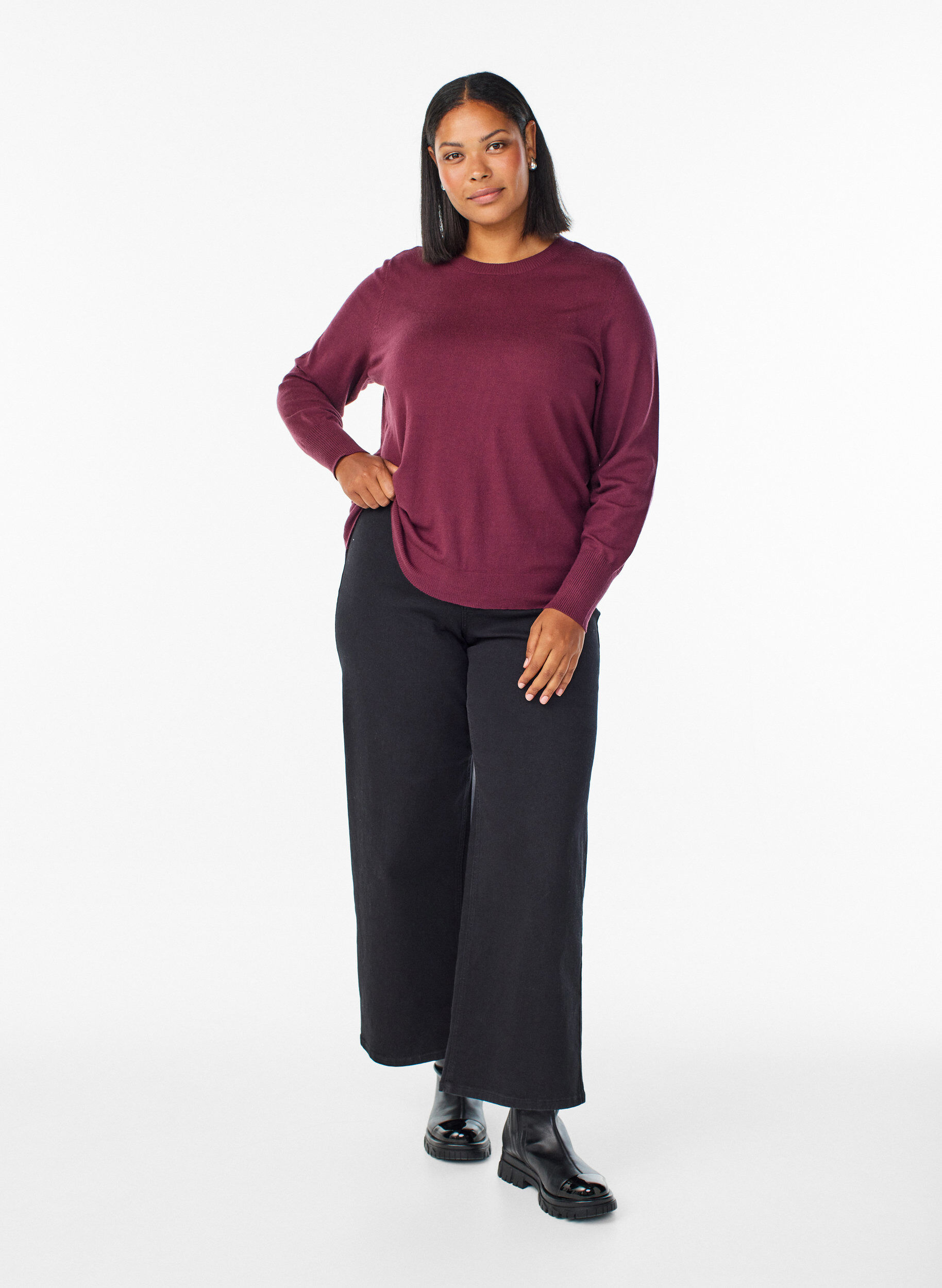 Zizzi FLASH &ndash; Neulepusero, jossa on py&ouml;re&auml; p&auml;&auml;ntie, Punainen, Model image number 1