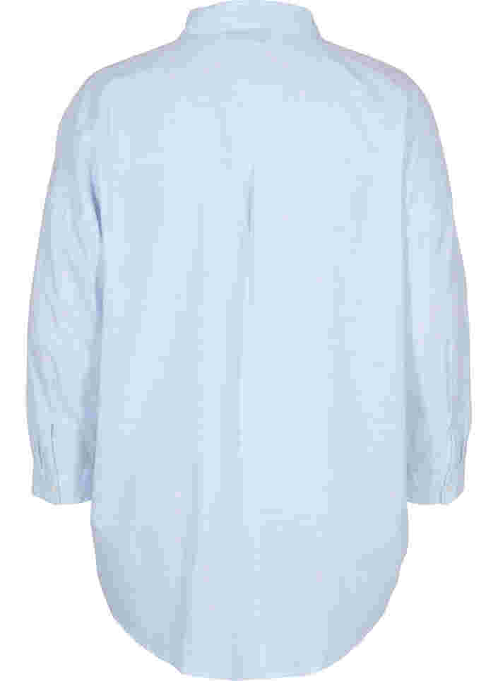 Puuvillainen raidallinen yöpaita, White w. Blue Stripe, Packshot image number 1
