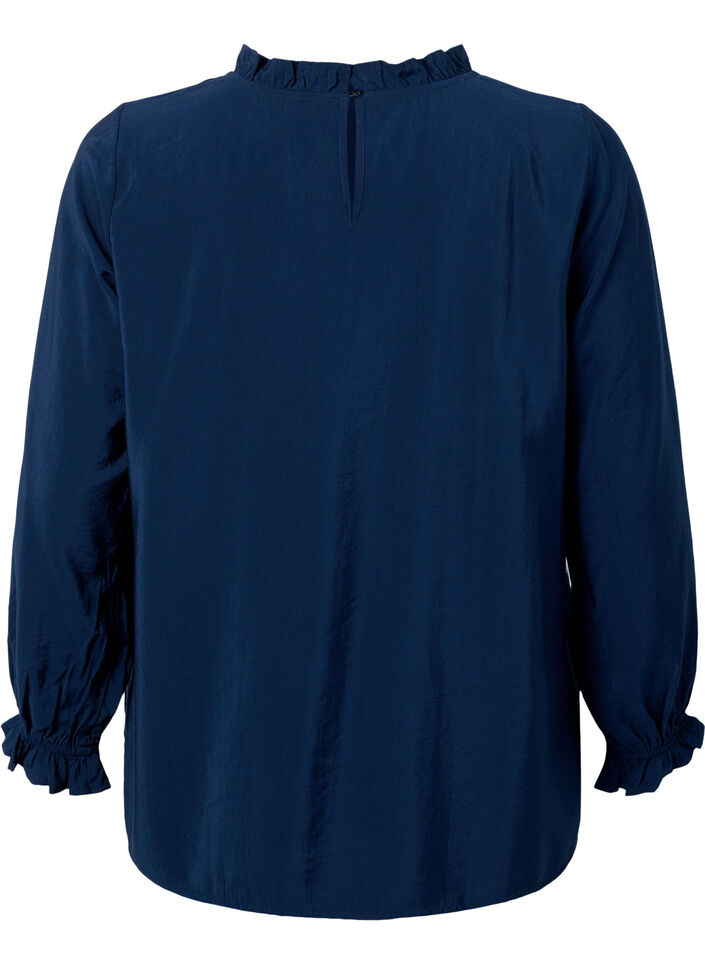 Pitkähihainen viskoosipusero röyhelöillä, Total Eclipse, Packshot image number 1