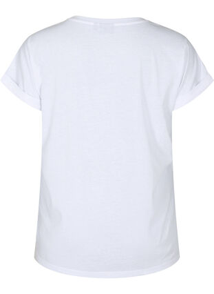 Lyhythihainen t-paita puuvillasekoitteesta, Bright White, Packshot image number 1