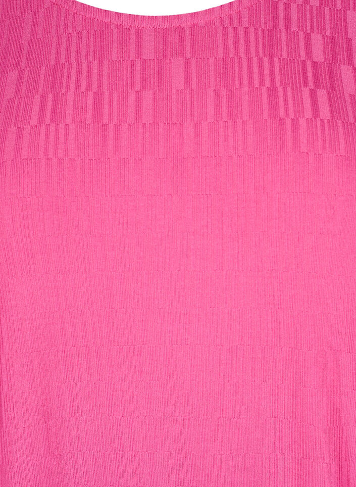 Pusero tekstuurilla ja 3/4-hihoilla, Vaaleanpunainen, Packshot image number 2
