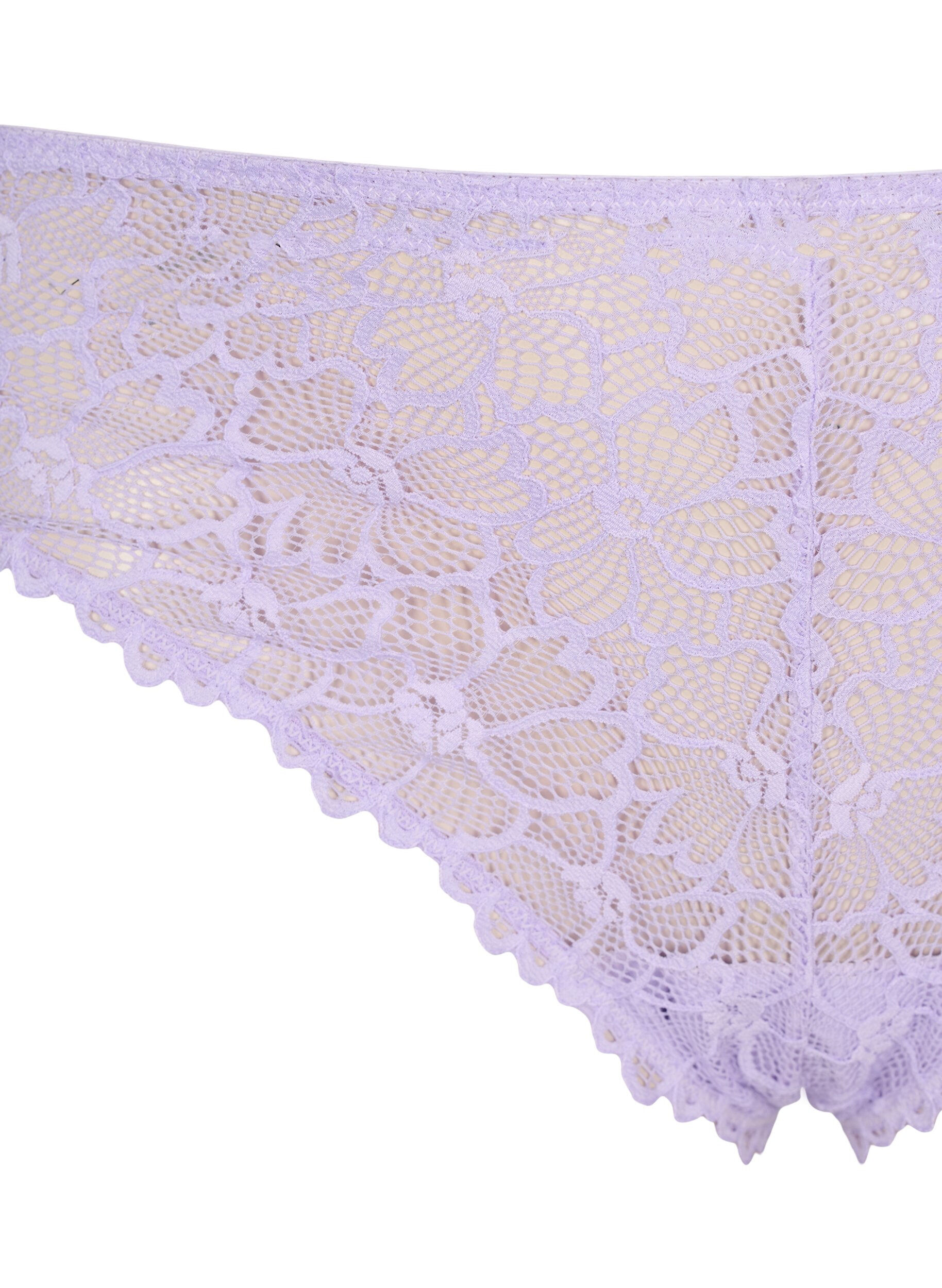 ZizziKukkapitsiset stringit normaalilla vy&ouml;t&auml;r&ouml;ll&auml;, Violetti, Packshot image number 2