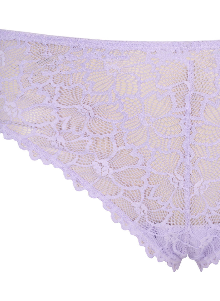 Kukkapitsiset stringit normaalilla vy&ouml;t&auml;r&ouml;ll&auml;, Violetti, Packshot image number 2