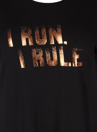 Viskoosisekoitteesta valmistettu t-paita treeniin painatuksella , Black I Run, Packshot image number 2