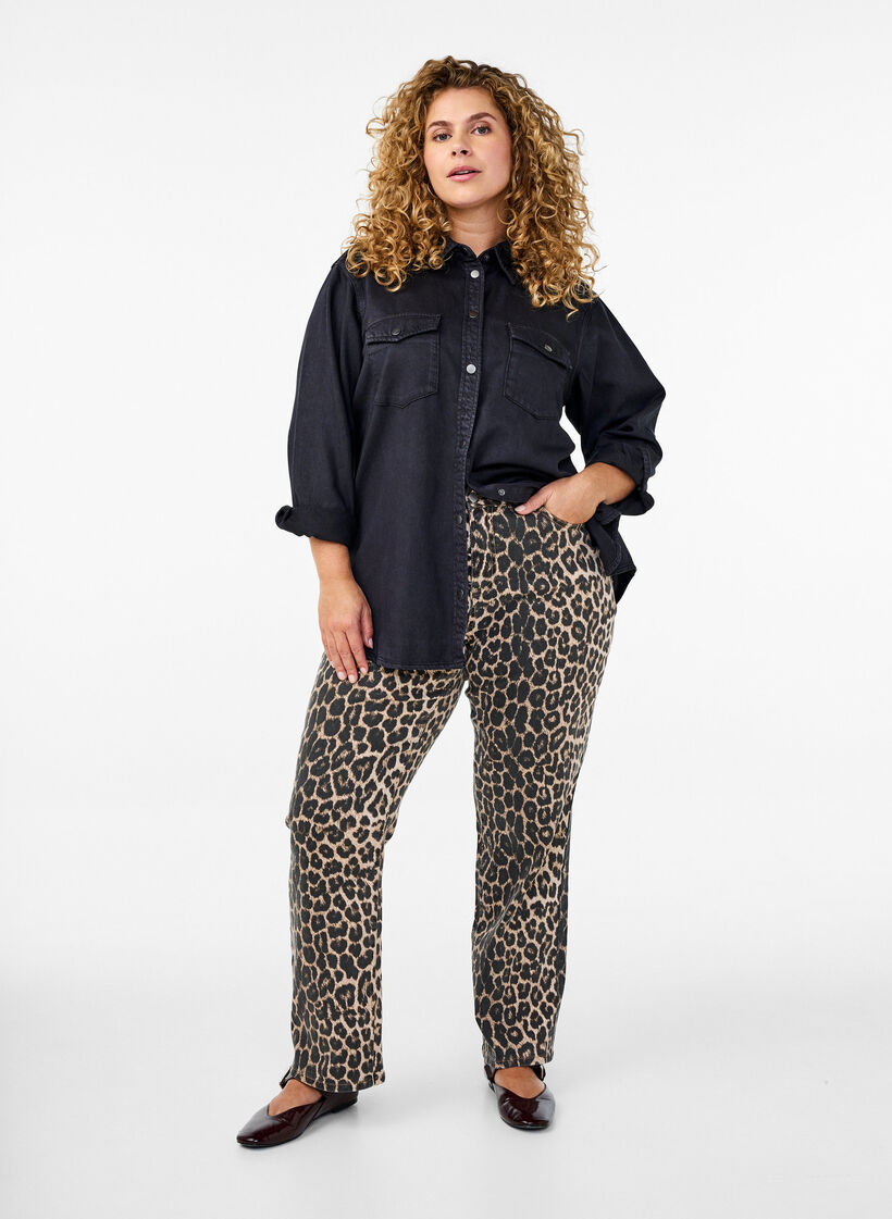 Farkkupaita rintataskuilla, Musta, Model image number 1