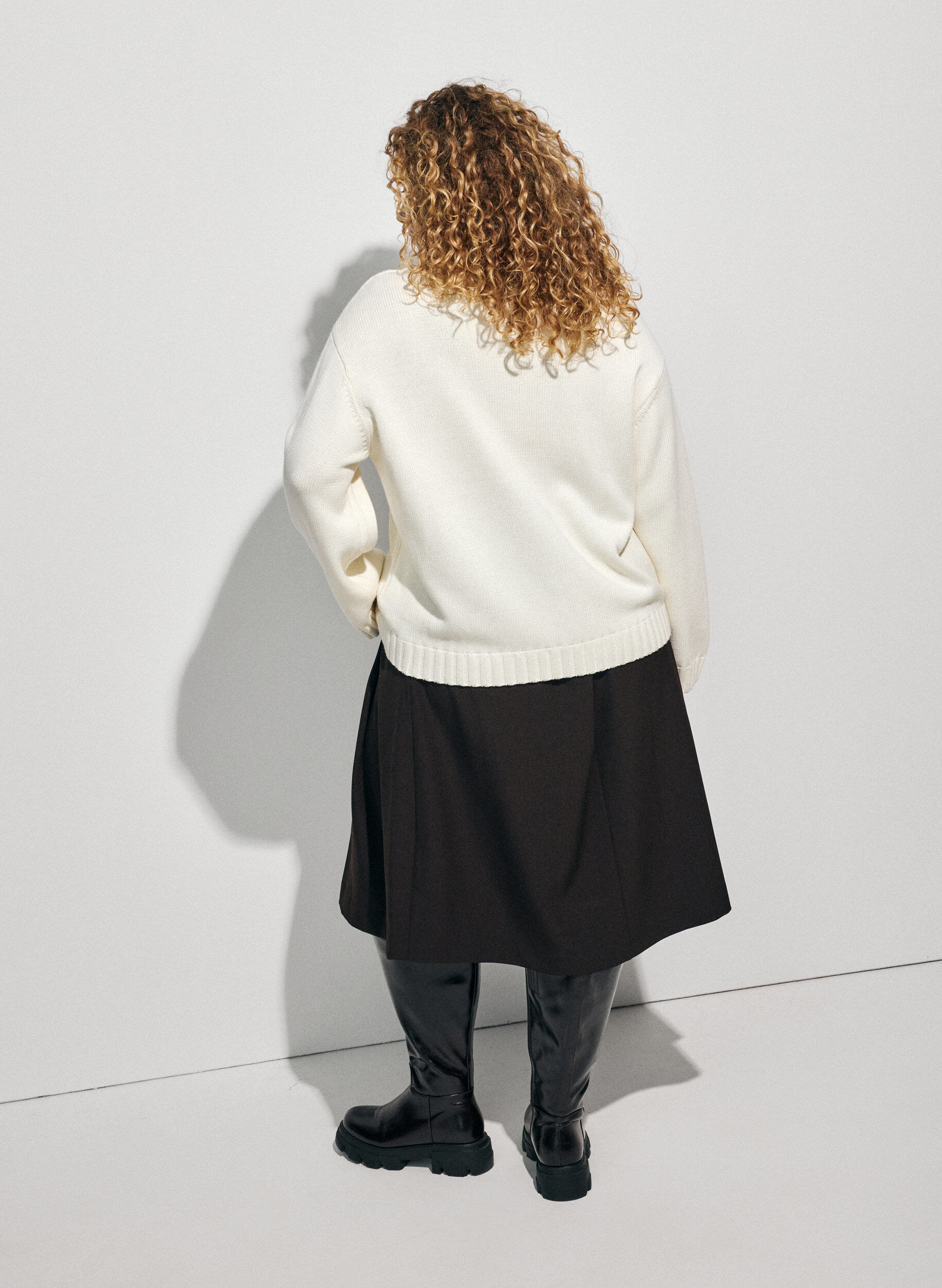 ZizziNeule palmikkokuviolla, Vanilja, Model image number 2