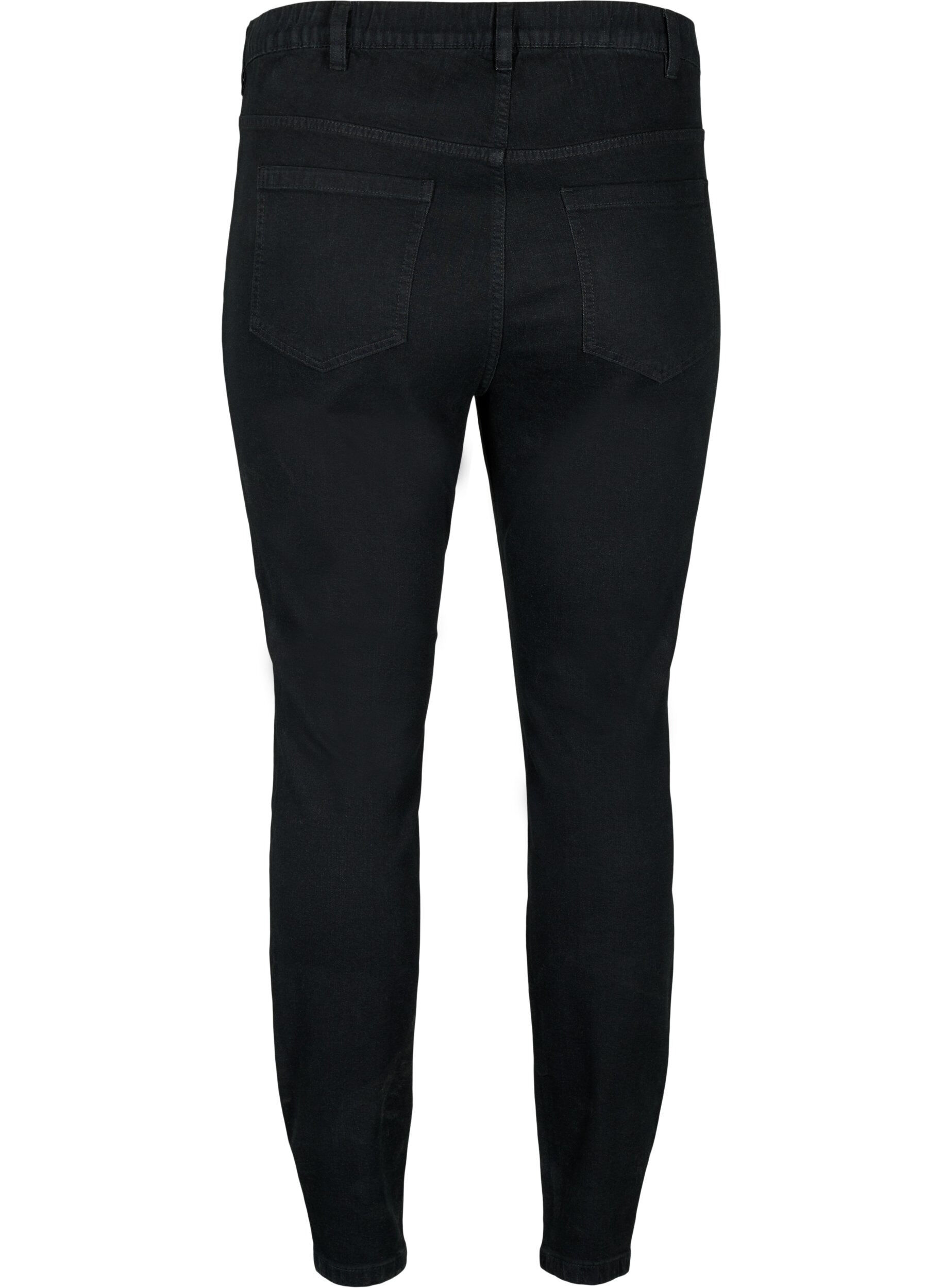 Zizzi Farkkulegginsit takataskuilla, Black, Packshot image number 1