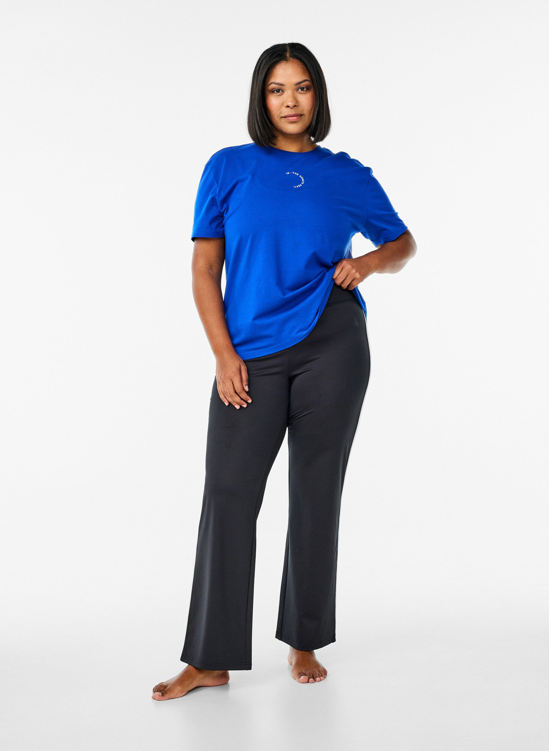 Zizzi Urheilullinen t-paita luomupuuvillasta, Sininen, Model image number 1