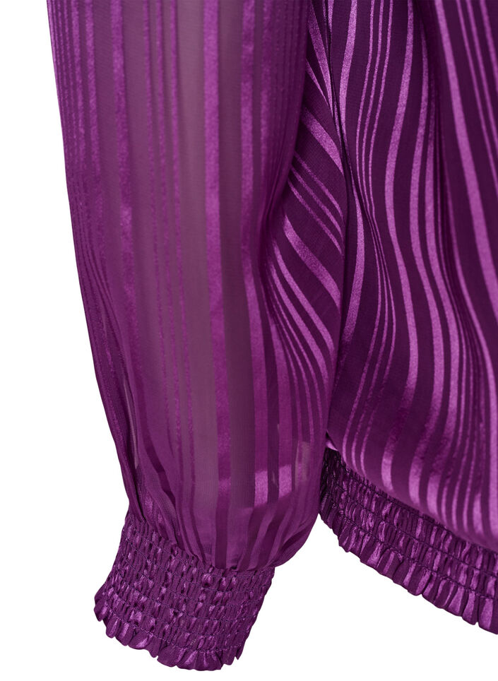 Raidallinen pusero pallomaisella muodolla, Violetti, Packshot image number 3
