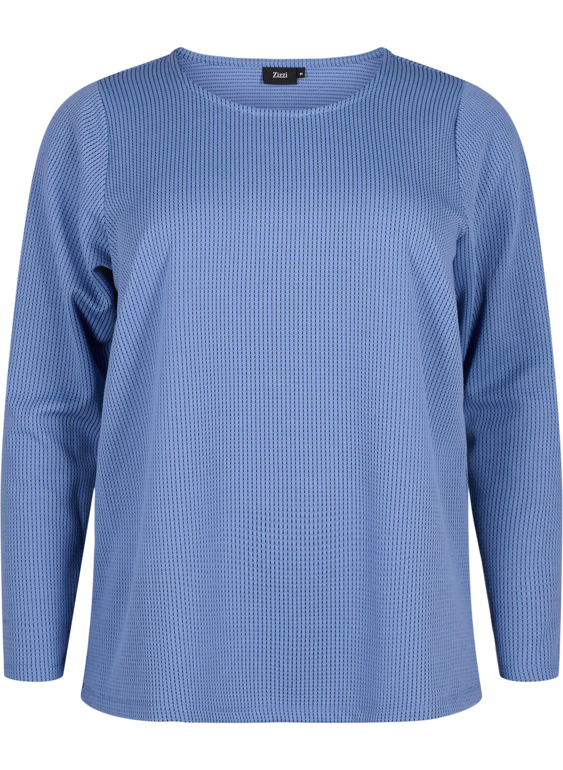Zizzi Teksturoitu A-linjainen pusero, Quiet Harbor, Packshot image number 0