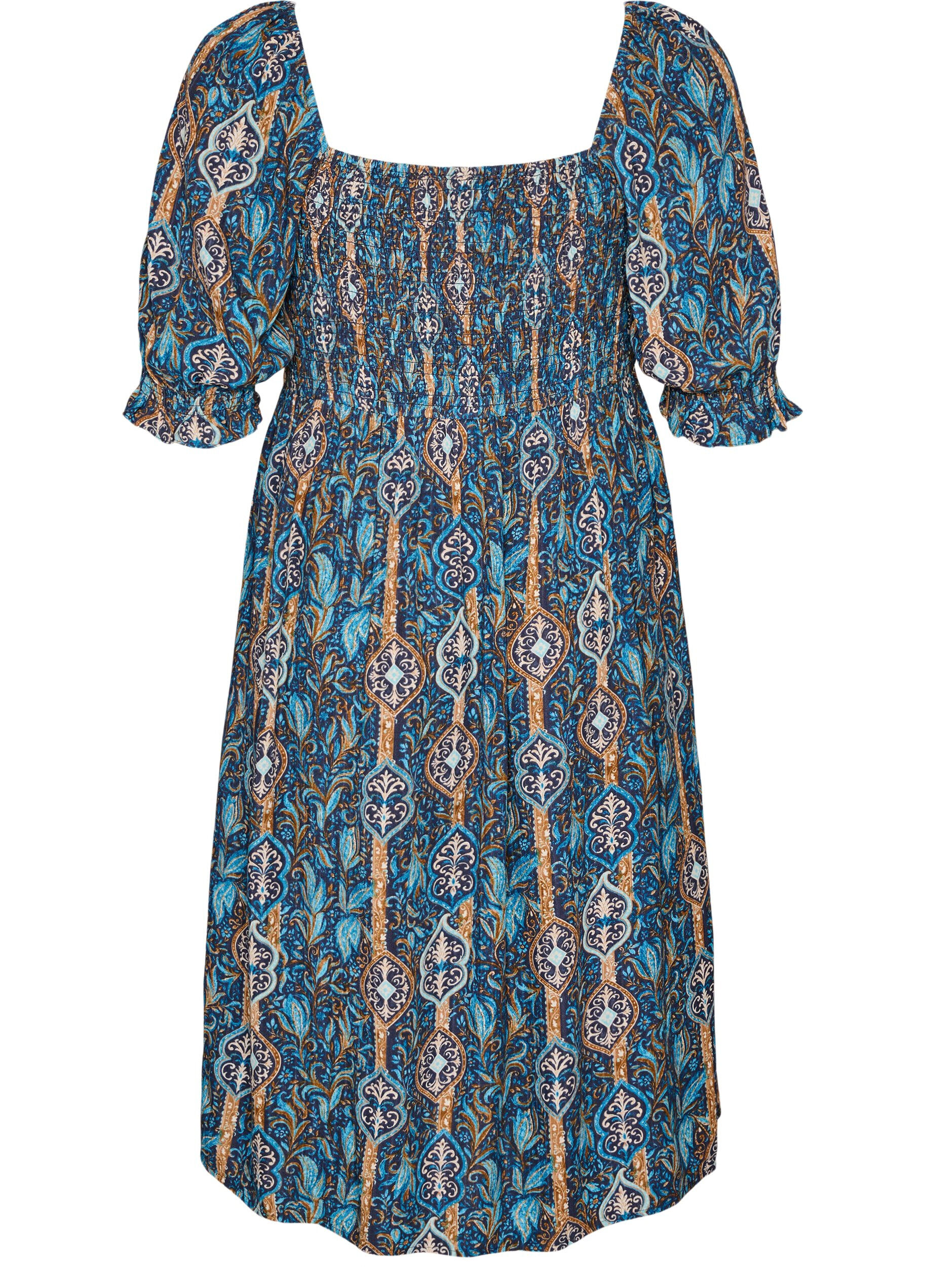ZizziKes&auml;mekko viskoosista paisley-kuosilla, Sininen, Packshot image number 1