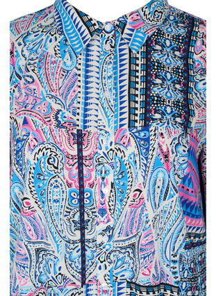 Pitkä viskoosipaita paisley-kuosilla , Blue Pink Paisley , Packshot image number 2